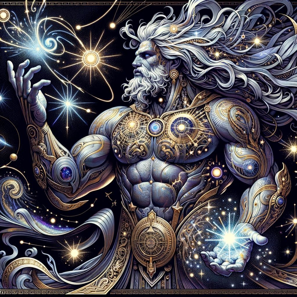 Astraeus Titan of Dusk and Stars in Cosmic Superhero Style