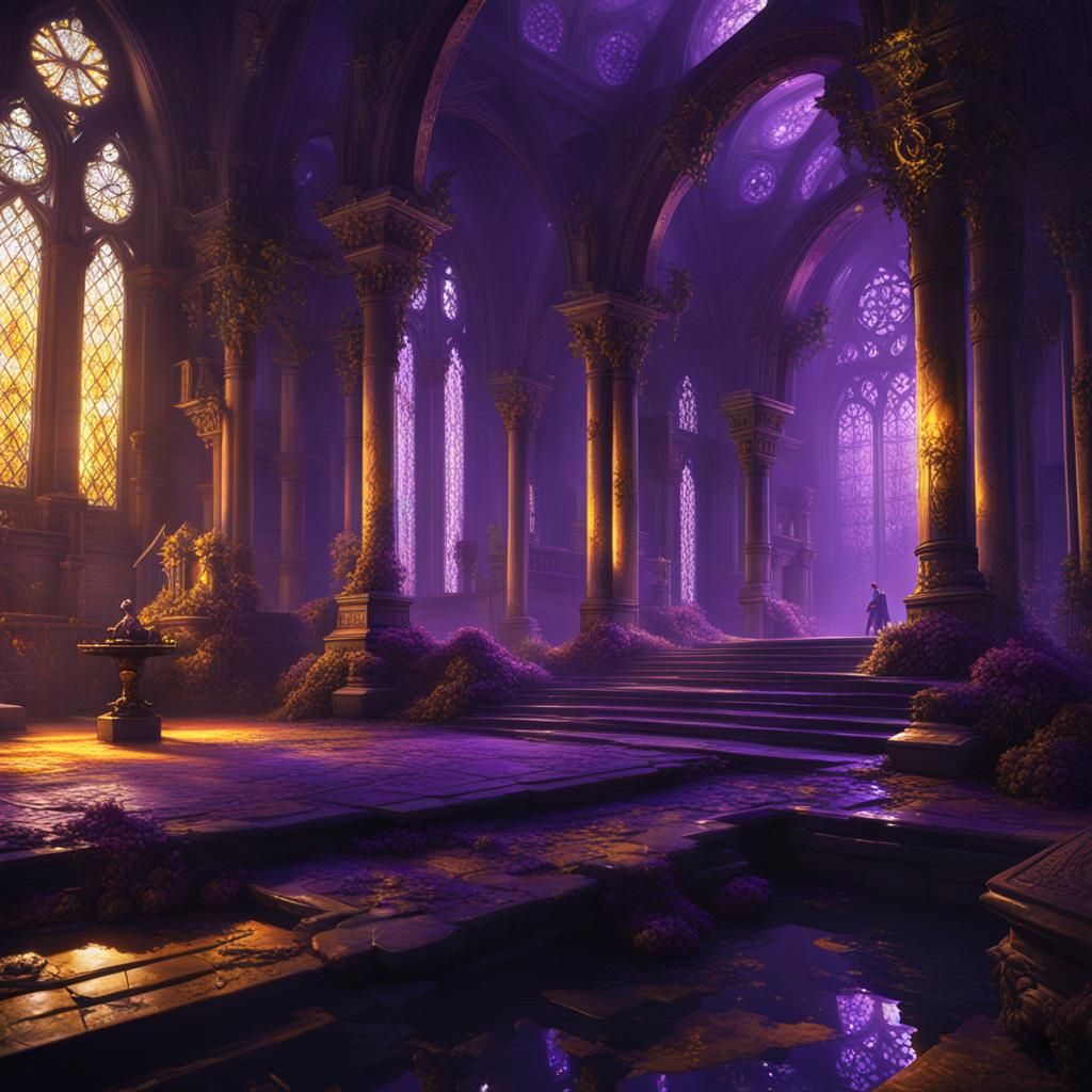 Dark Fantasy Crystal Art in Style of Alphonse Mucha