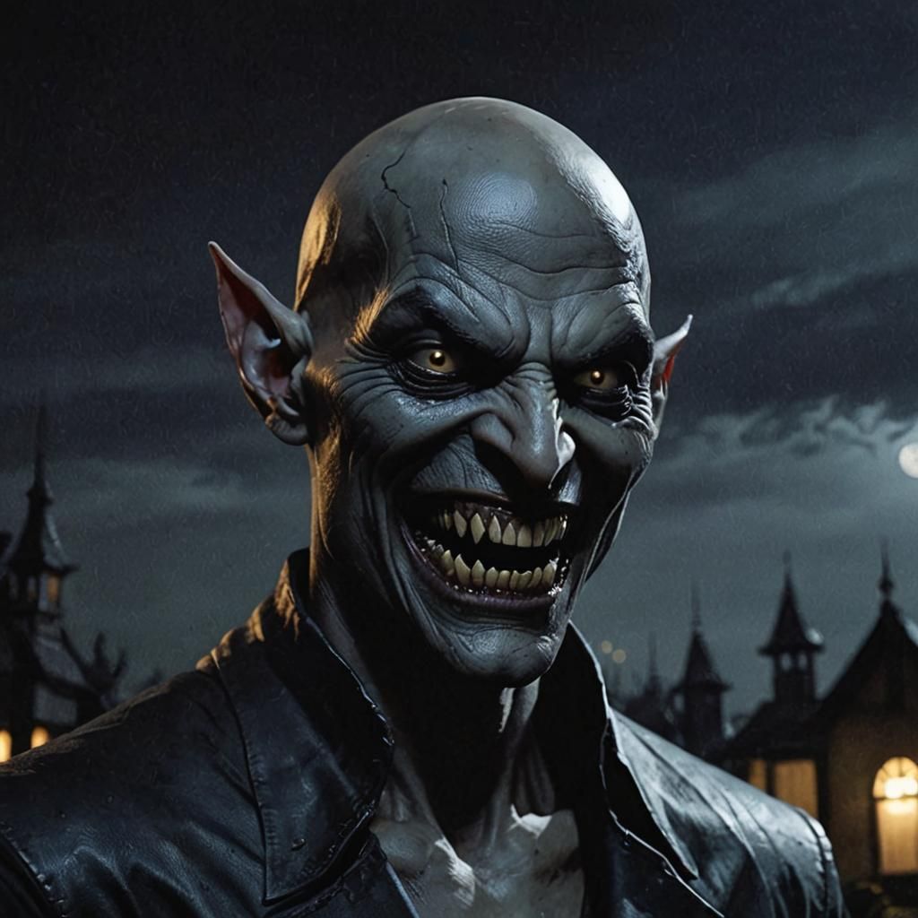 Sinister Fanged Deodand Horror at Night