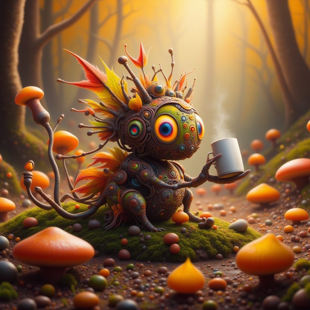 Whimsical Autumn Robot IV