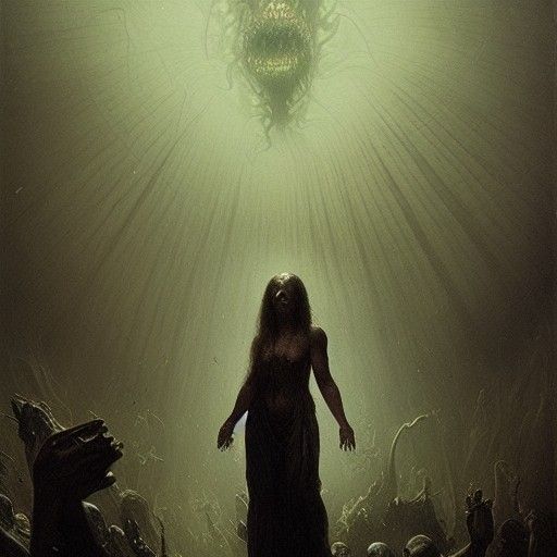 Horrific Birth Scene in the Style of Gustave Doré