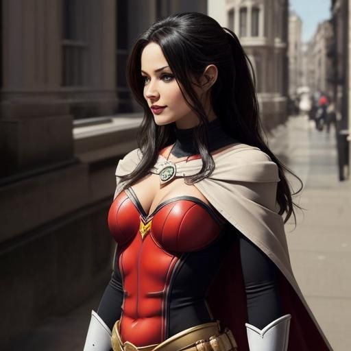 Beautiful Female Superhero Inspired by Robin DC