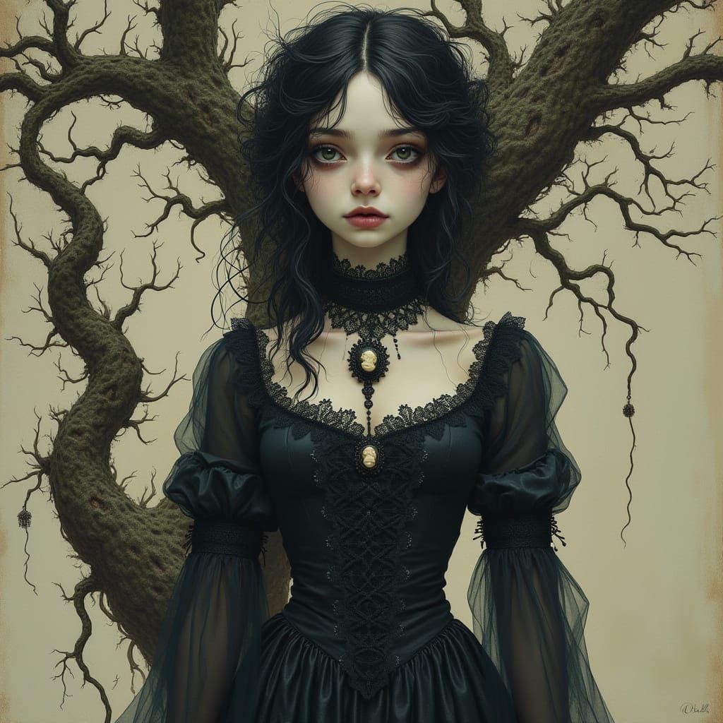 Ethereal Victorian Mourning Spirit