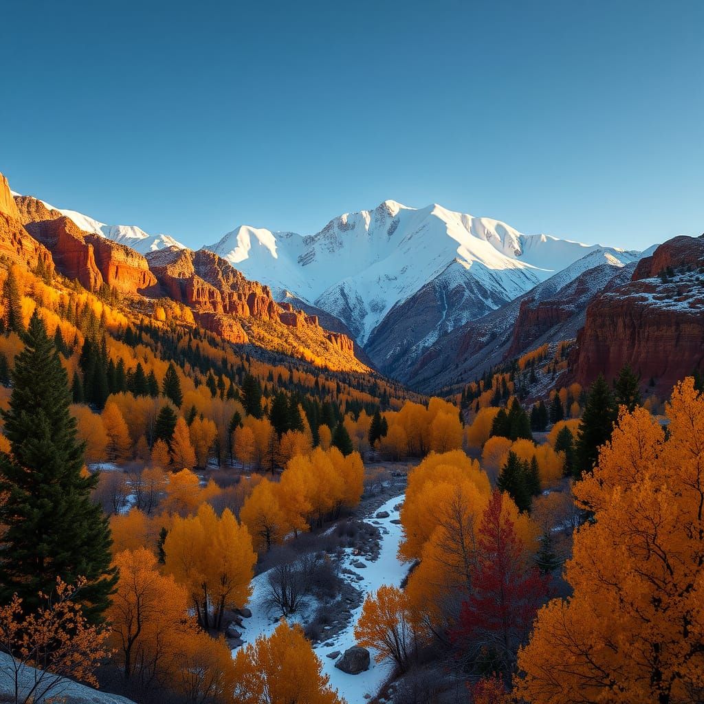 Utah Mountains in Fall Foliage: A Photorealistic Landscape