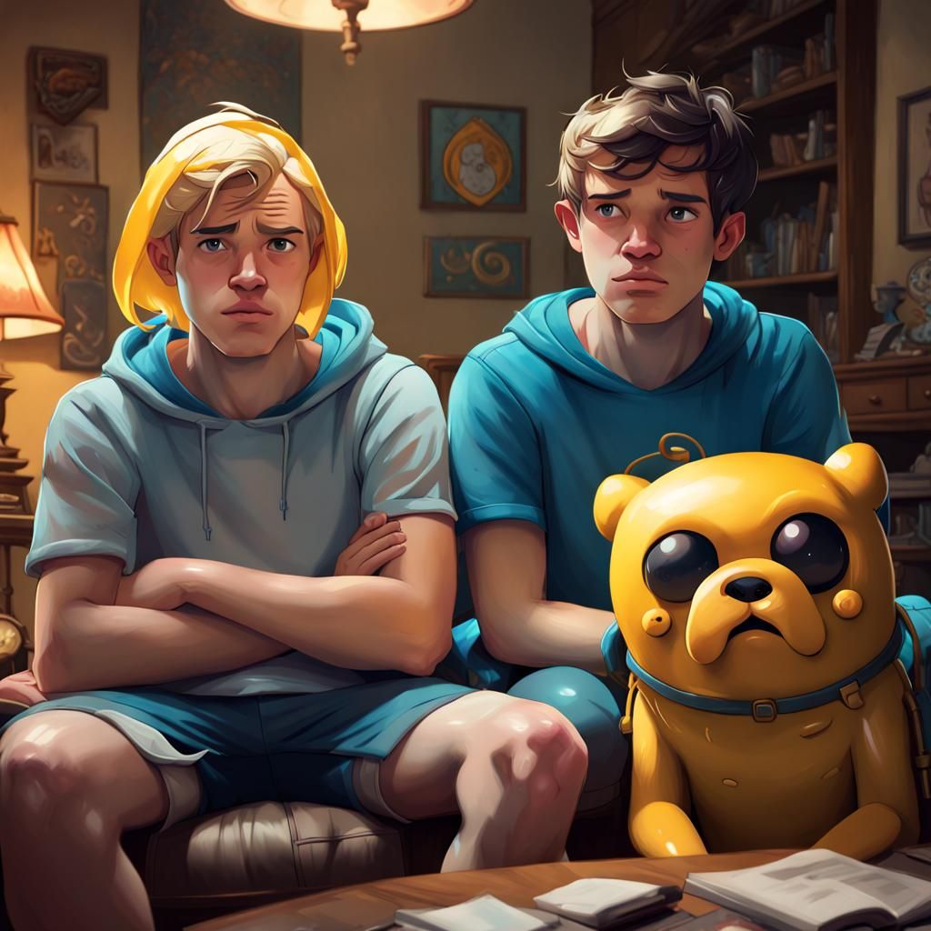 Finn and Jake Portrait: Detailed Digital Art