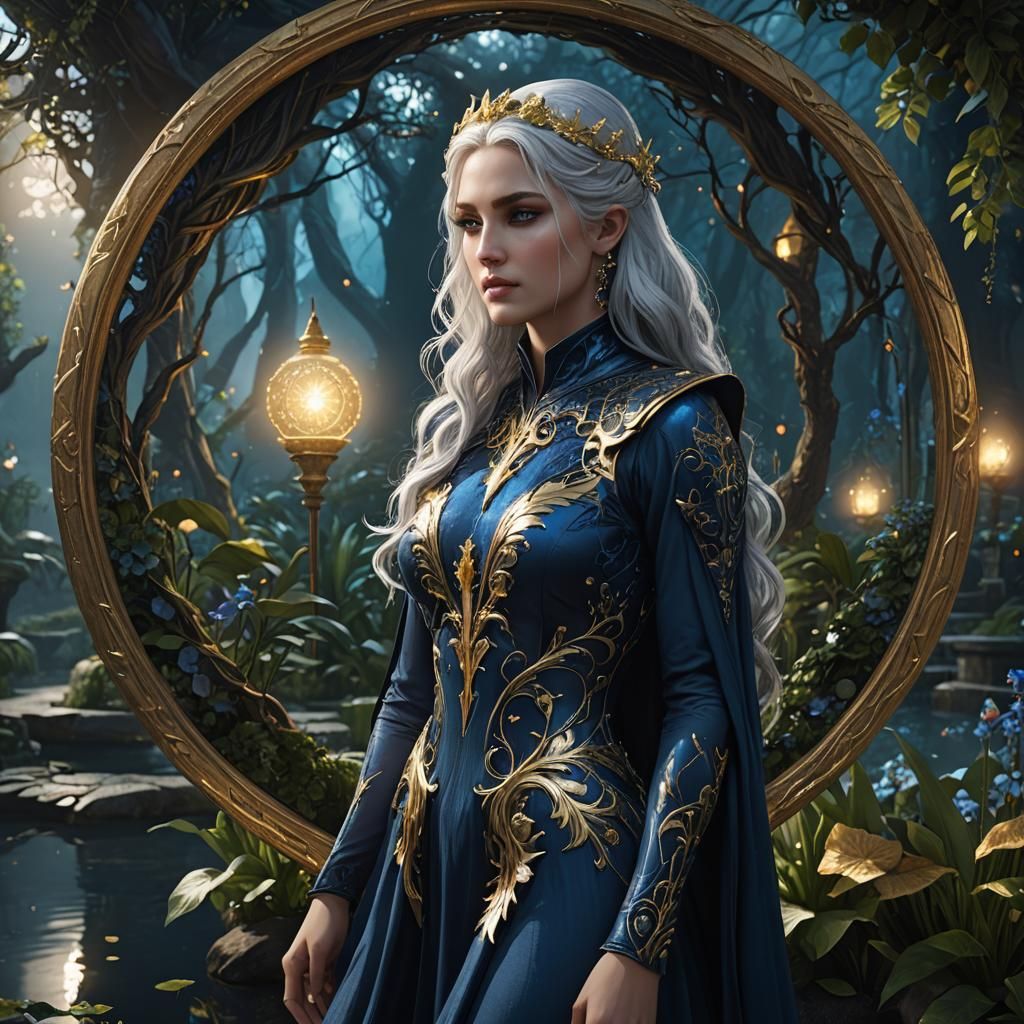 Nyx, Goddess of Night in an Underground Garden