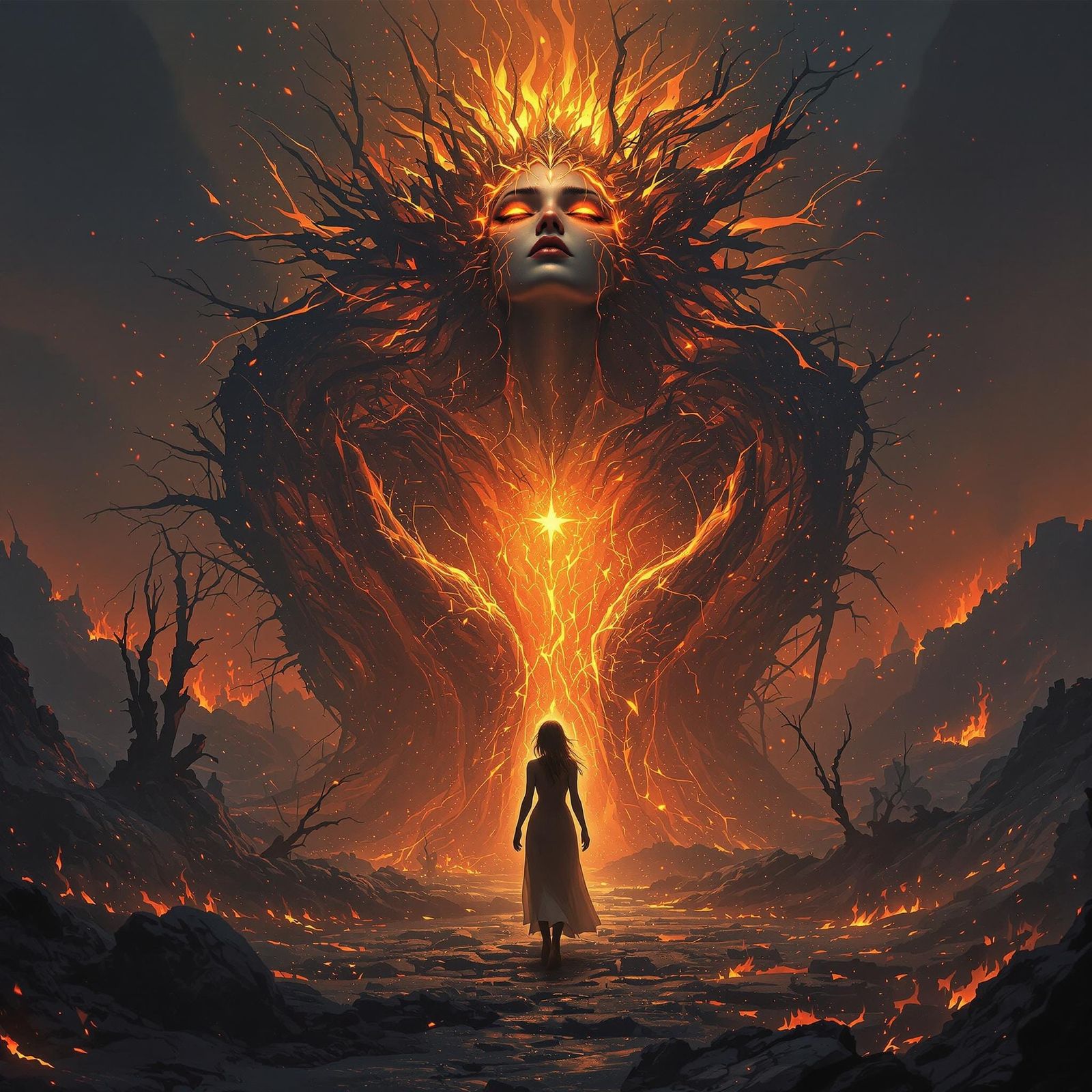 Sculptress of Ephemeral Beauty in a Smoldering Wasteland