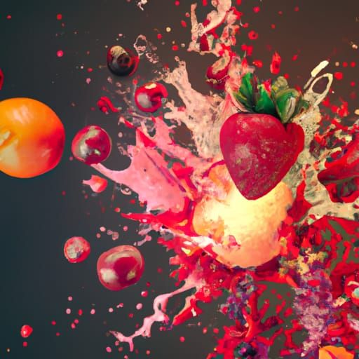 Exploding Strawberry, Cherry, and Orange Fruit Bomb