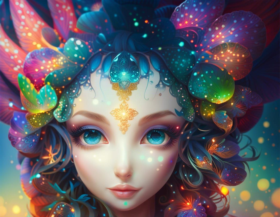 Glass Fairy Goddess in Fractal Fantasy World