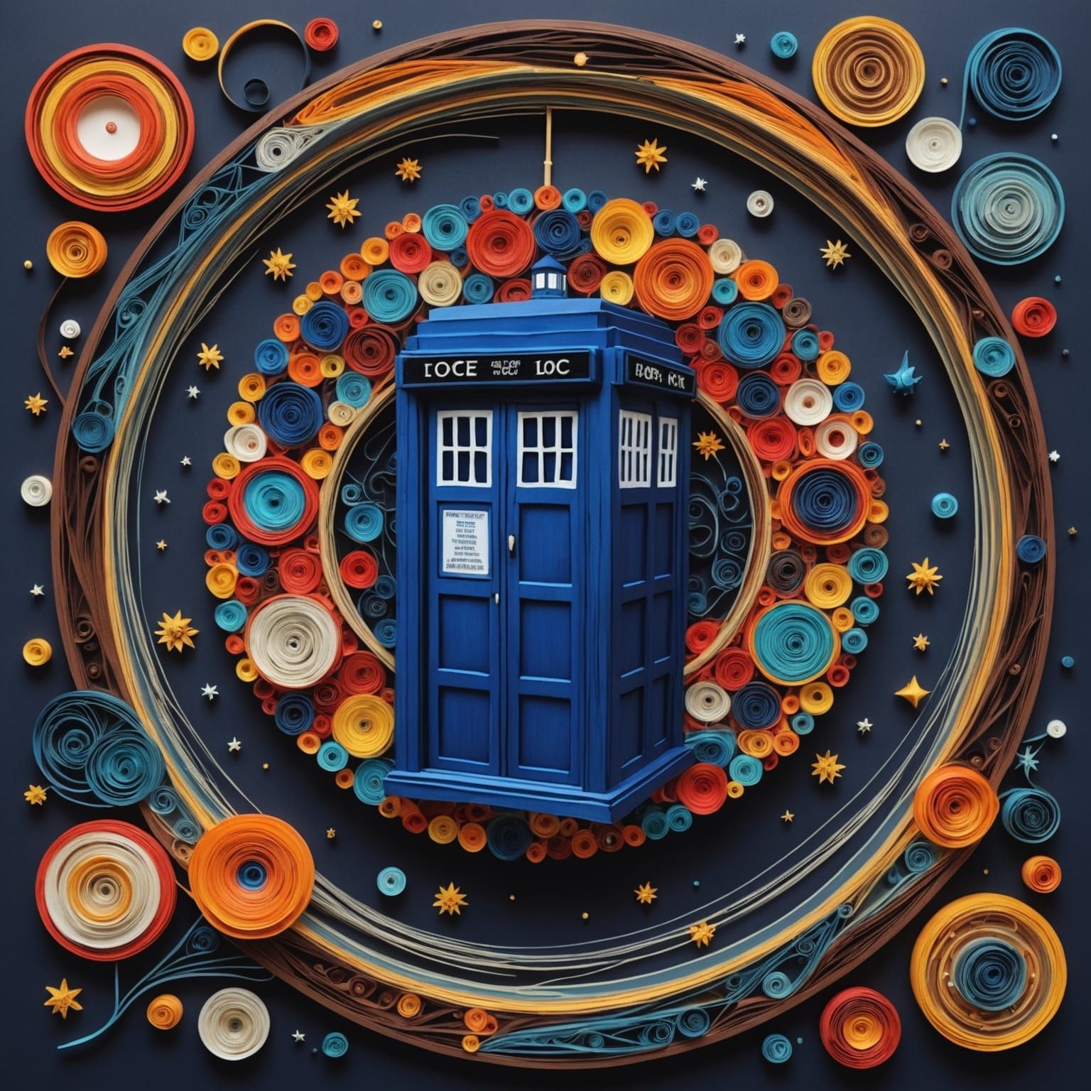 TARDIS Travels Through Space: Quilling Collage Art