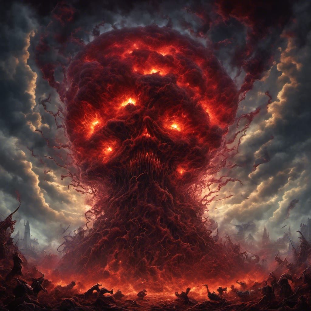 Demonic Tornado of Souls in Dark Fantasy Art