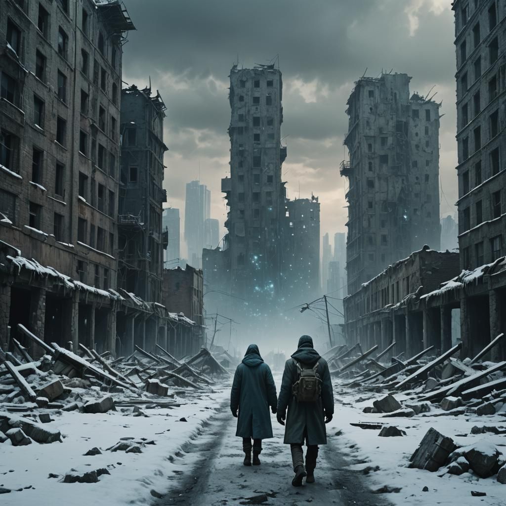 Gritty Post-Apocalyptic Winter Landscape in Cinematic Style