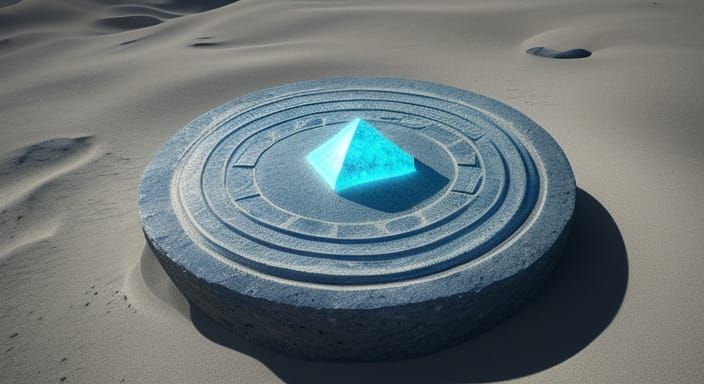 Ethereal Stone in Moonlit Desert by Dali