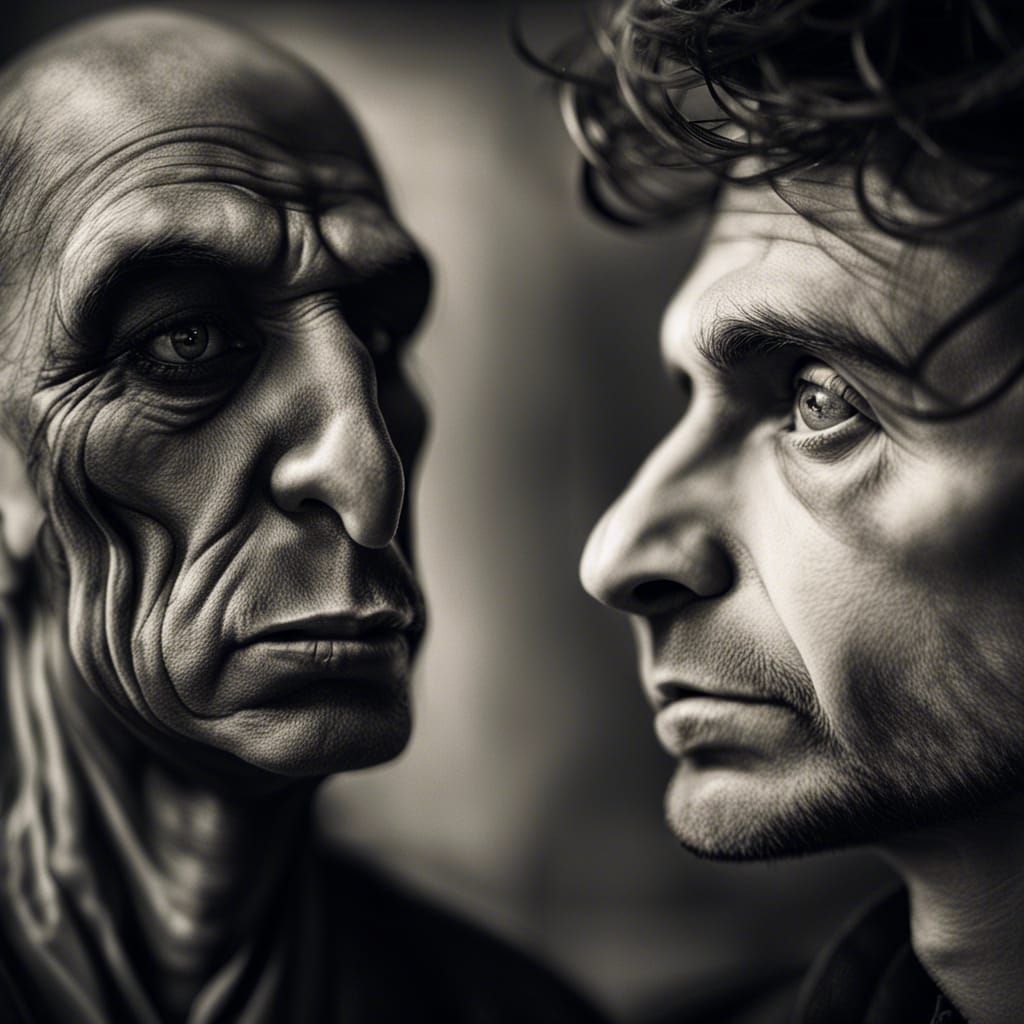 David the Gnome and Troll Ink Drawing