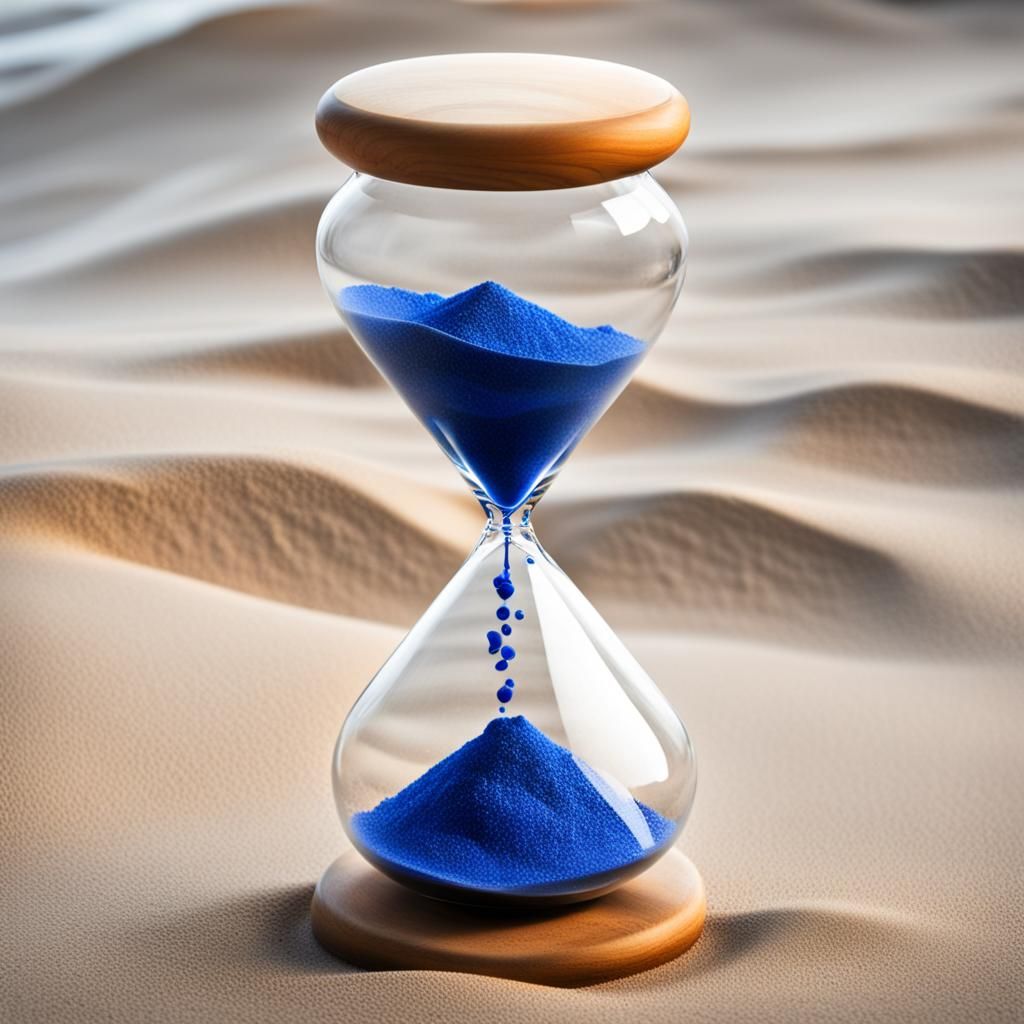 Elegant Hourglass with Cobalt Blue Sand