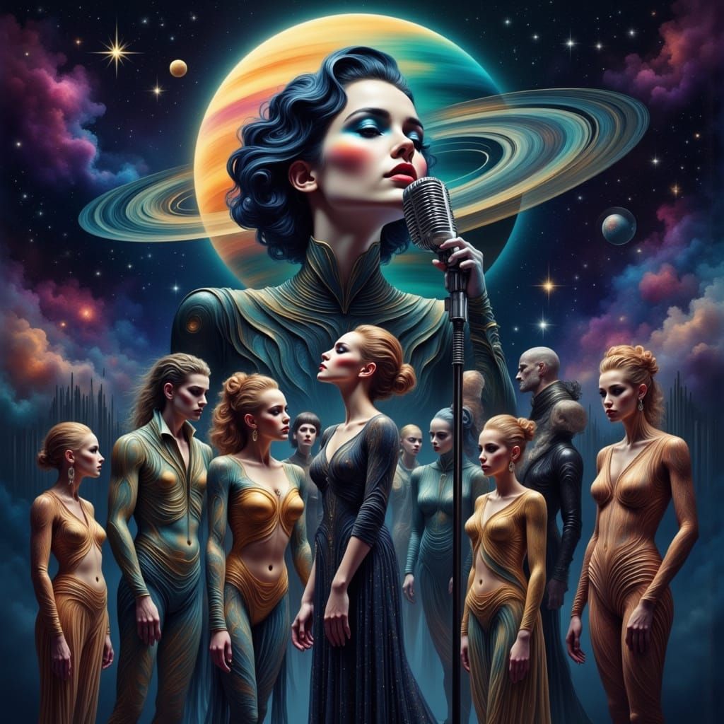 Siren of Saturn in Ethereal Hues