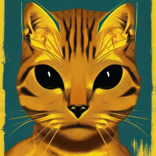 Pop Art Cats in Geometric Bauhaus Style
