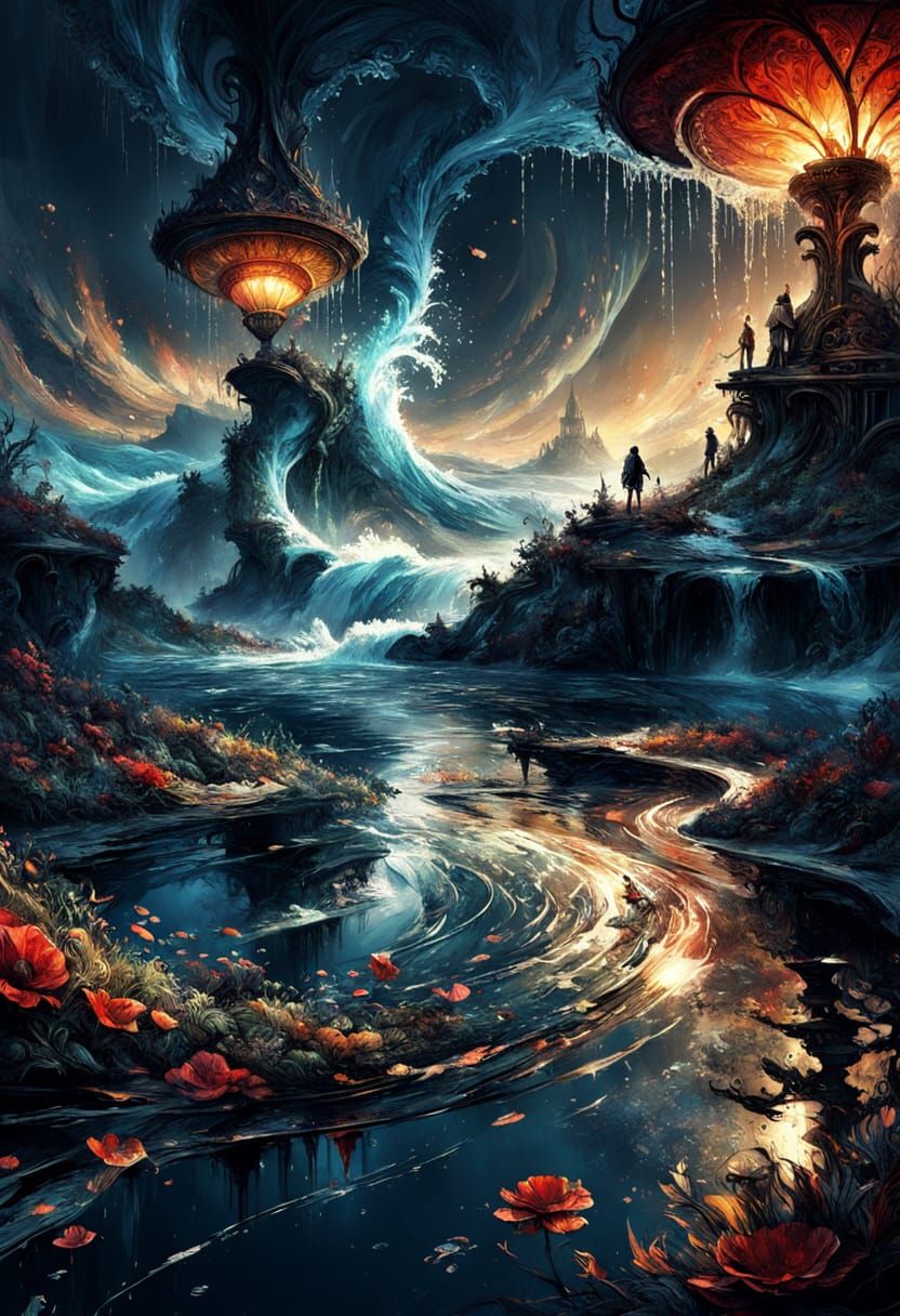 Detailed Underwater Wonderland with Swirling Patterns