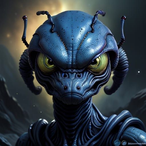 Fantastical Alien Insect Amidst a Dazzling Alien World