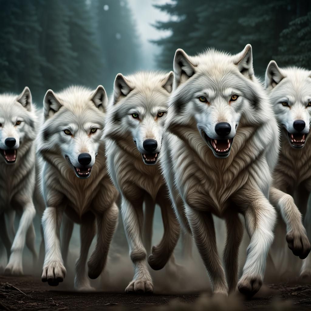 White Wolves: Epic Cinematic Digital Painting