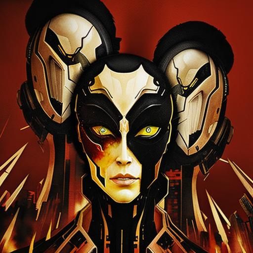 Surreal Alien Cityscape in Double Exposure Style