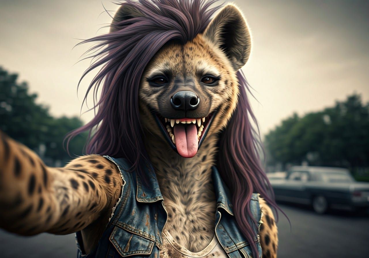 Hyper-Realistic She-Hyena in Moody, Cinematic Lighting