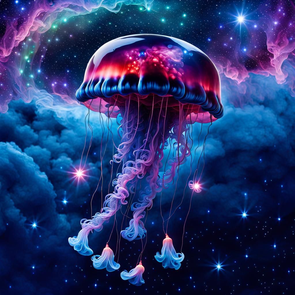 Galactic Portuguese Man O' War in Space