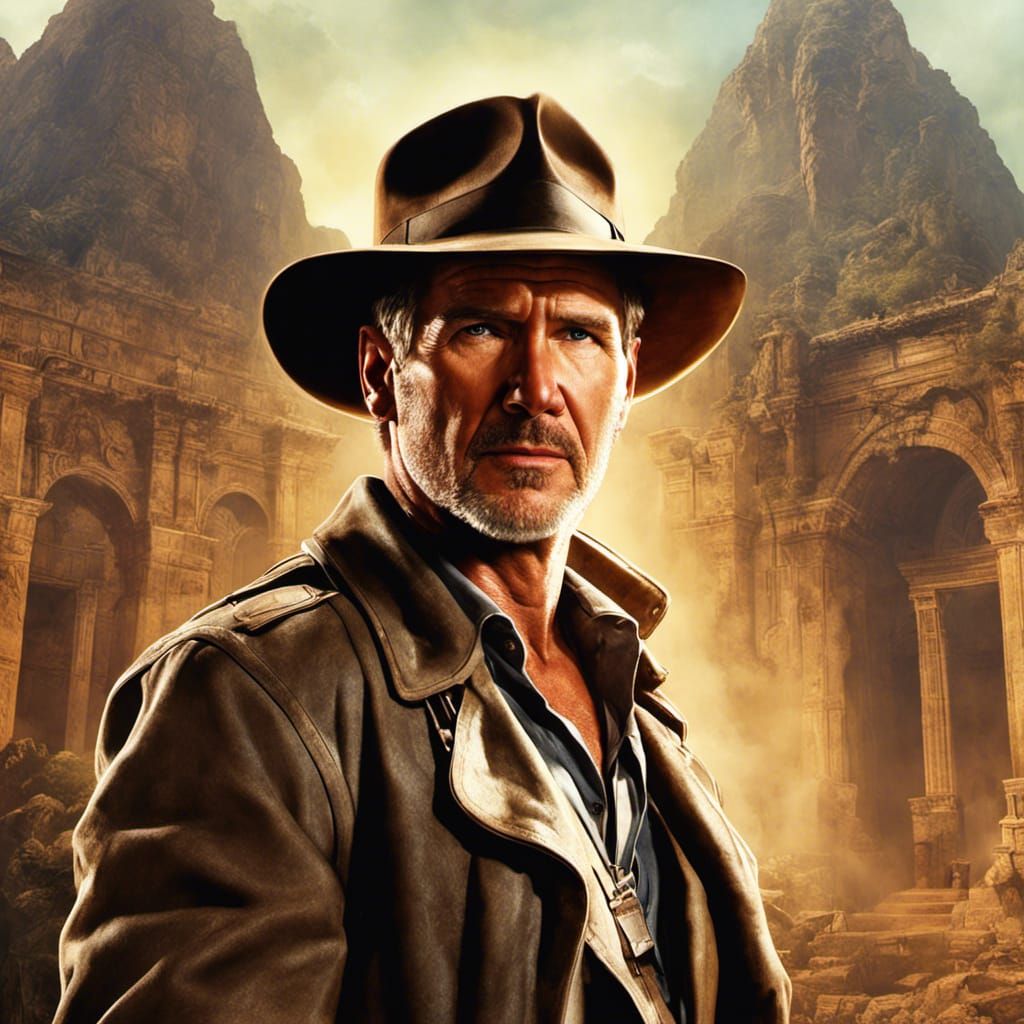 Young Archeologist Portrait in 80s Movie Style