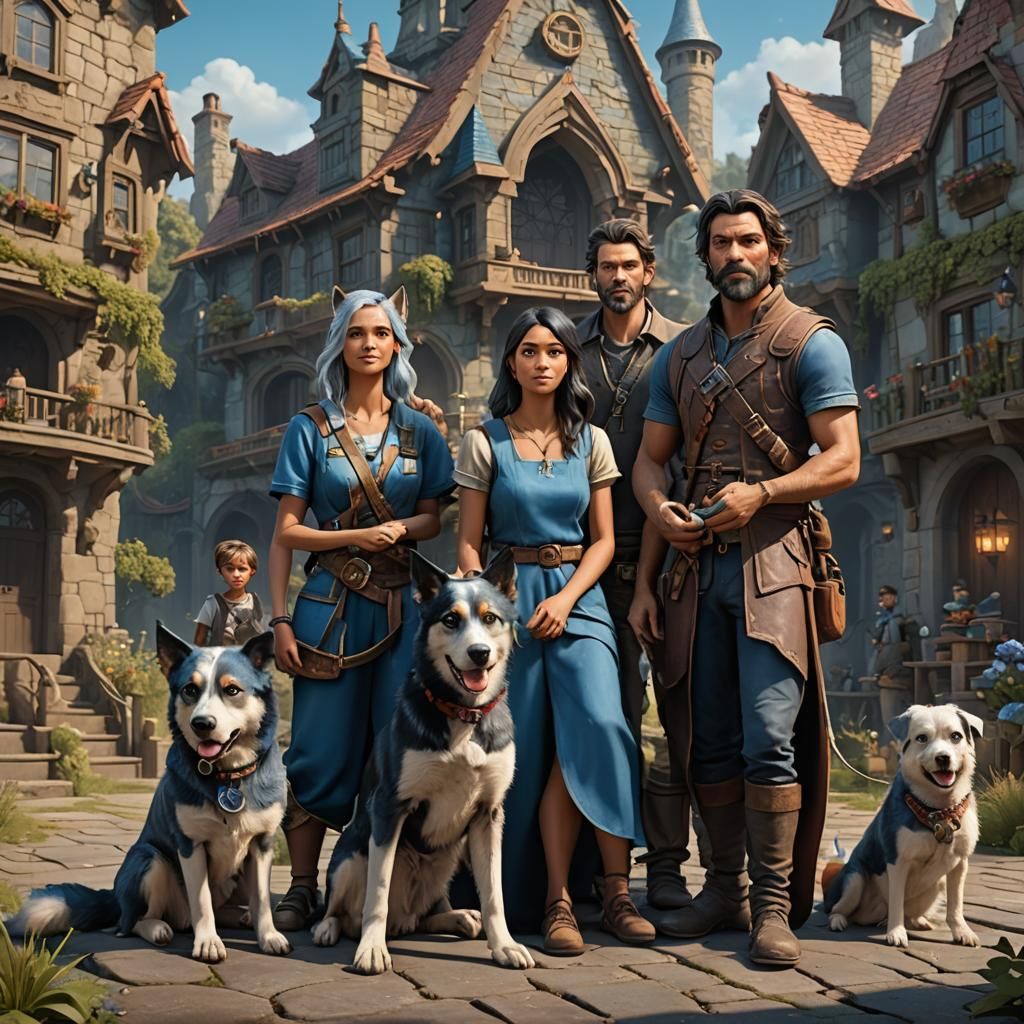 Bluey's Future Family: Detailed Matte Painting