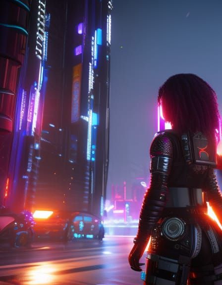 Beautiful Cyberpunk Woman in 8k Resolution