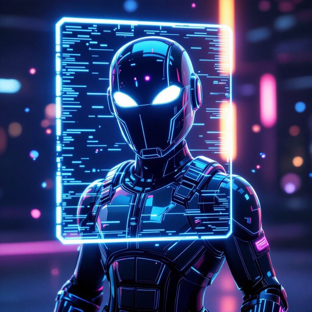 Peely Hologram Profile Shot with Sci-Fi Glow