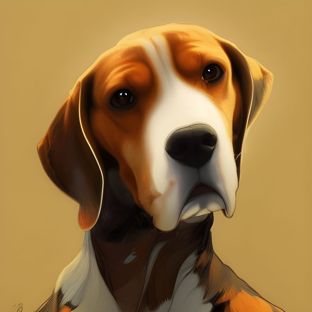 Hyperdetailed Beagle Portrait in Digital Art Style