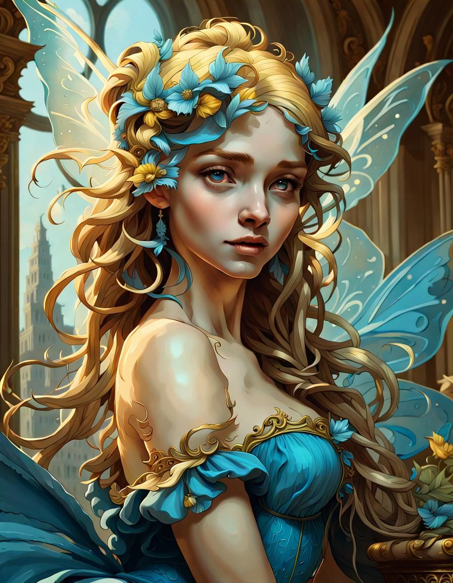 Charming elfin fairy