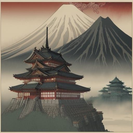 Ukiyo-e Style Epic Battle Before Minas Tirith