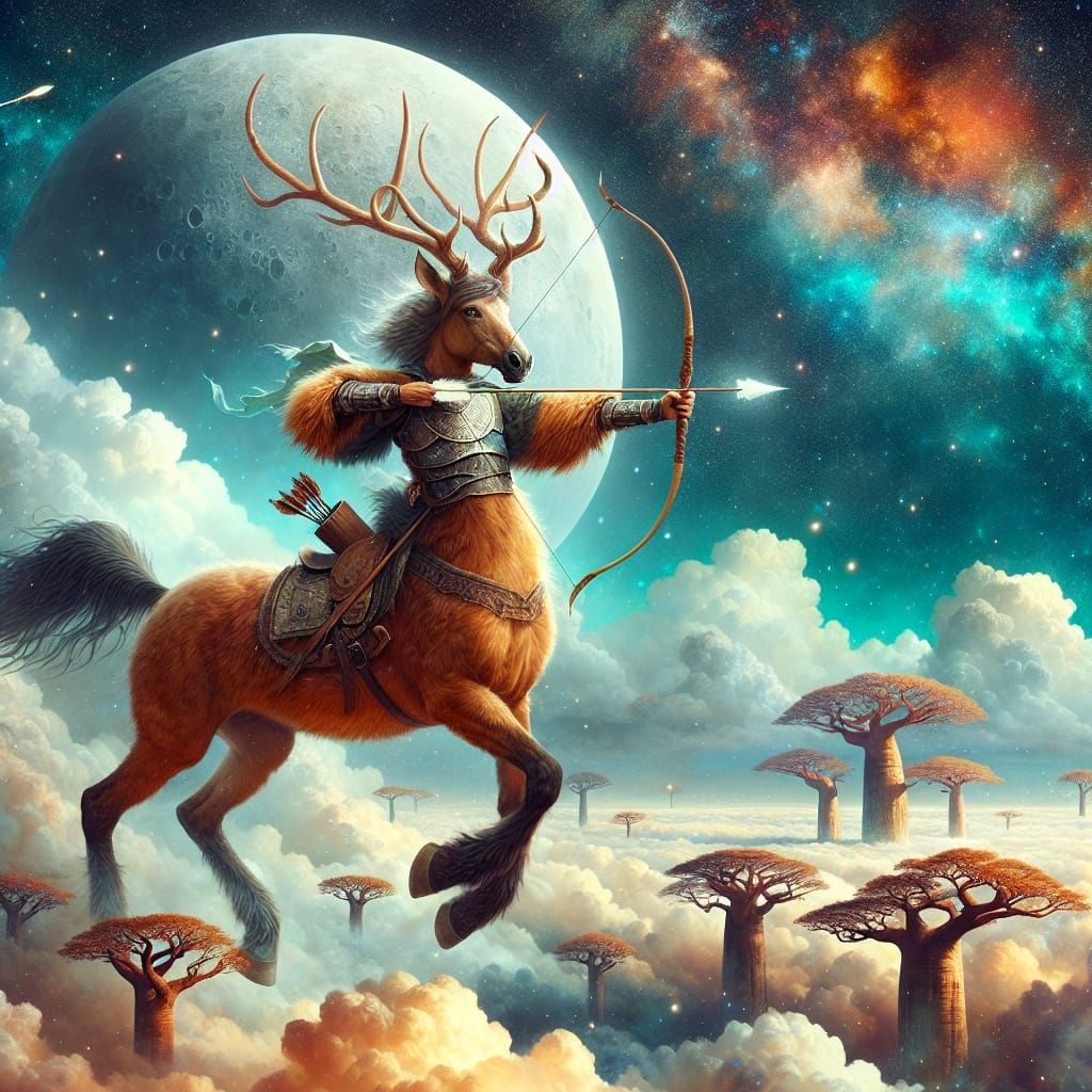 Ethereal Centaur Archer in Hyperrealistic Digital Art