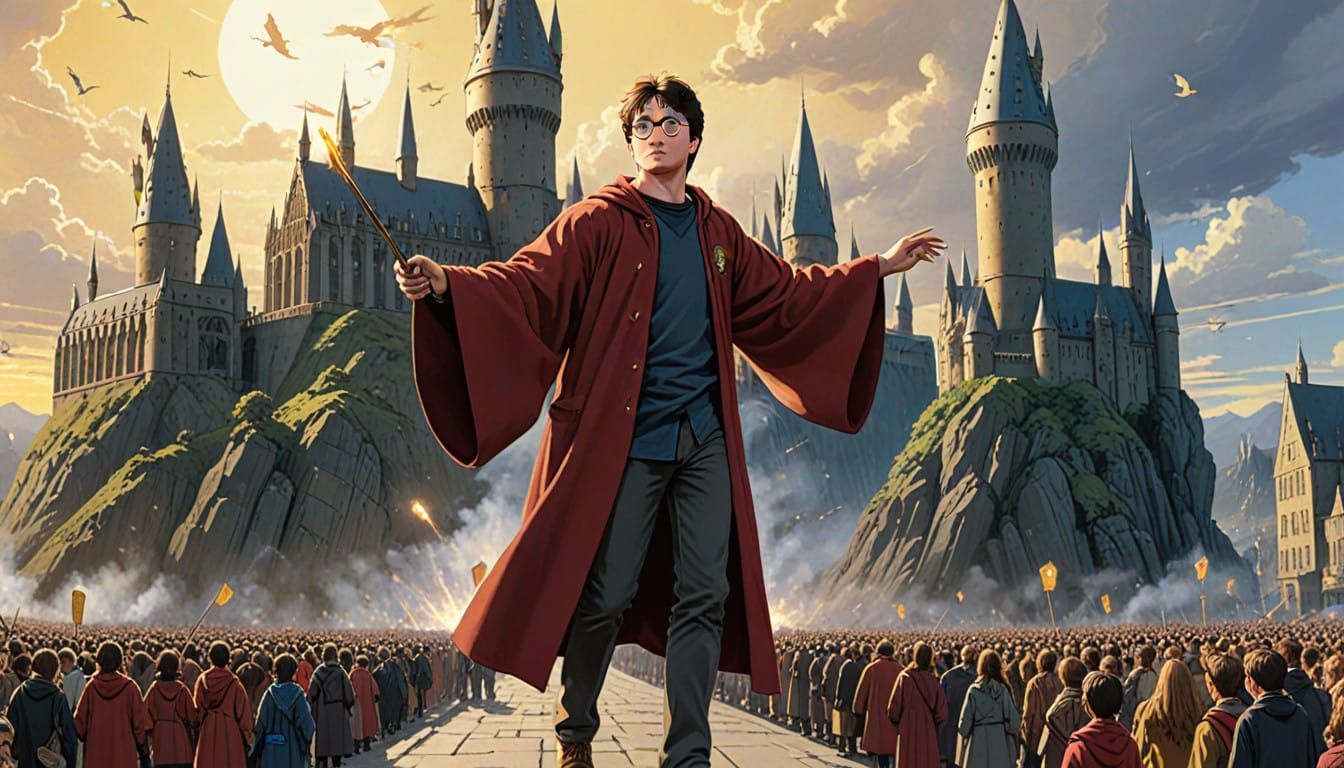 Wizard in Flight: Gryffindor Hero Soars on Nimbus 2000