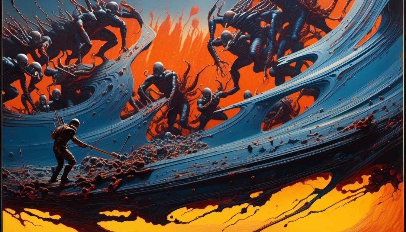 Abstract Alien Portraits in Bizarre Landscape