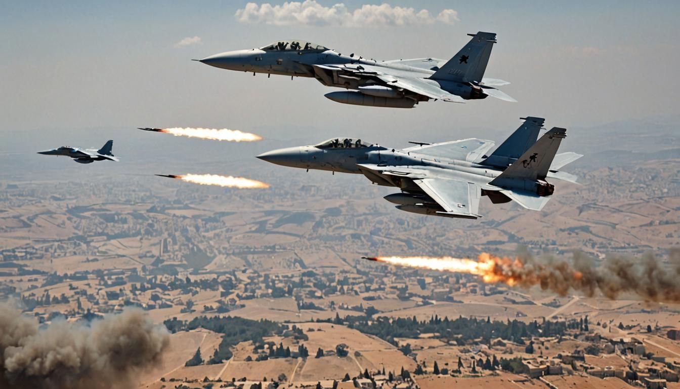 Israeli F-15 Engages Syrian Mig-23 Over Lebanon