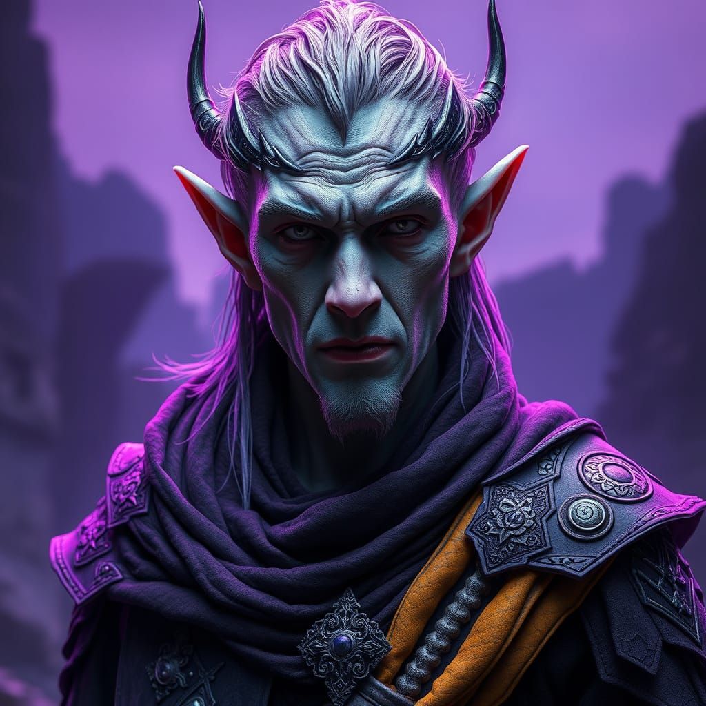 Epic Dark Fantasy Elf in Hyperrealistic 3D Cinematic Style