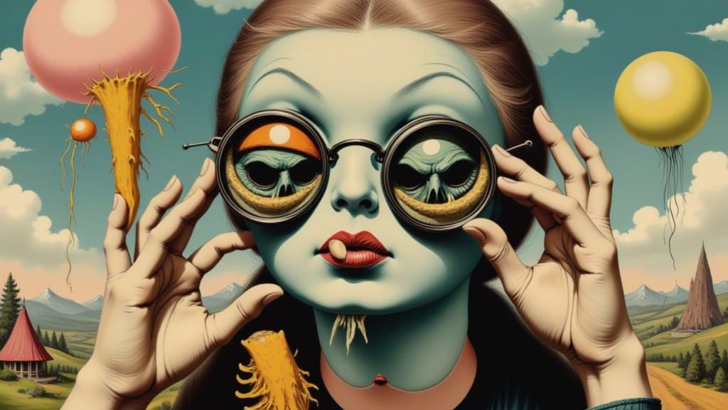 Mystical Glasses Reveal Hidden Demons in Dali Style