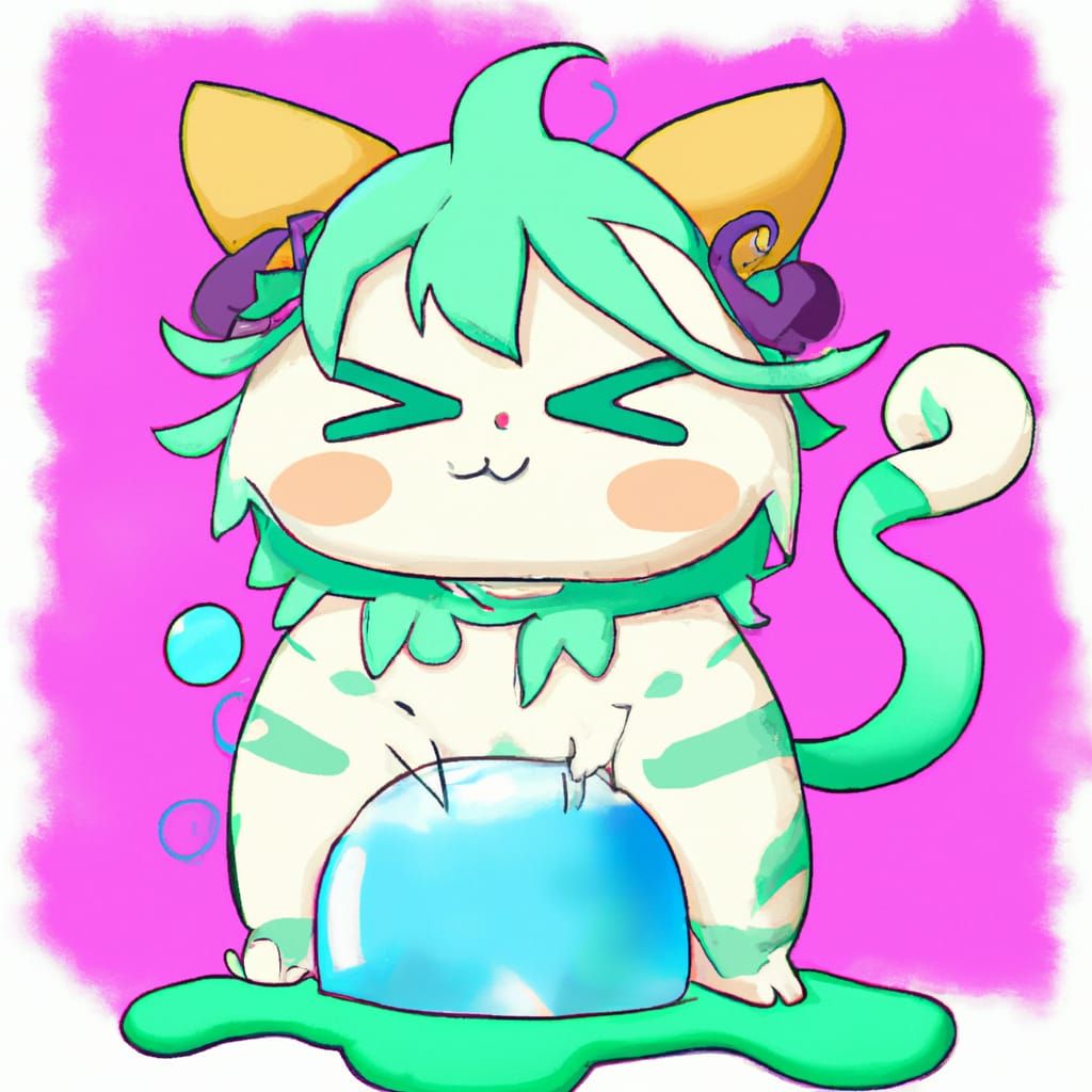 Anime Warrior Cat with Jelly Texture