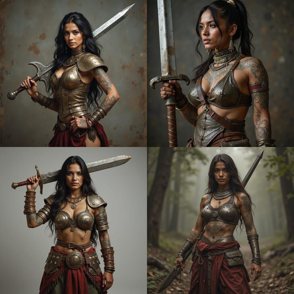 Tattooed Bangladeshi Warrior Goddess Wields Massive Sword