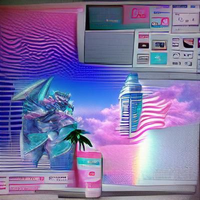 Vaporwave Aesthetic with Neon and Retro Graphics