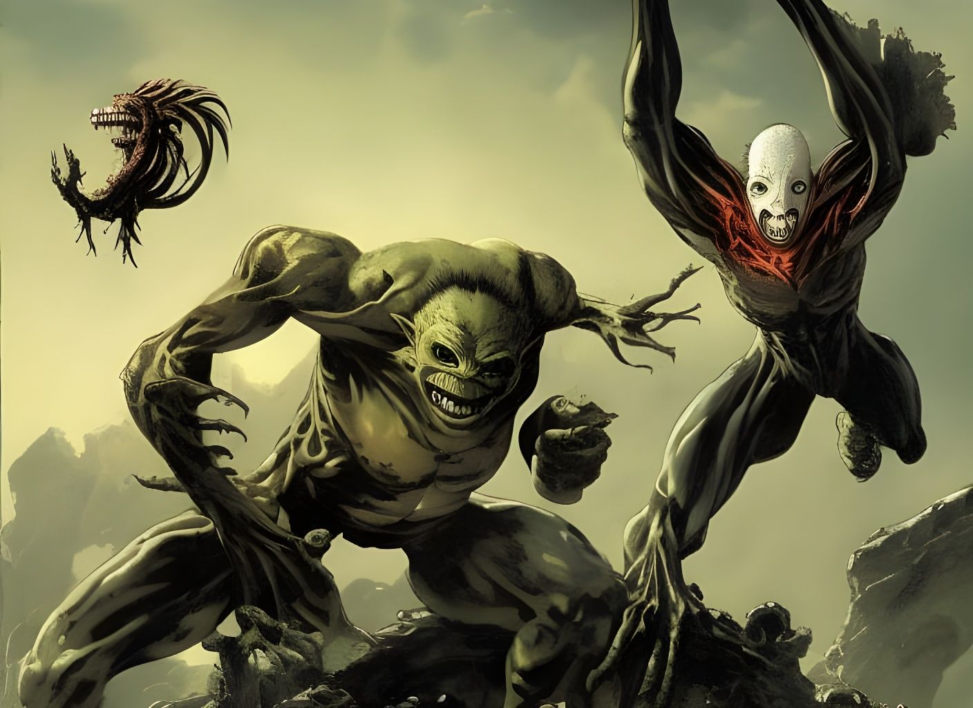 Albino Alien Devouring Symbiotes: Dark Fantasy Masterpiece