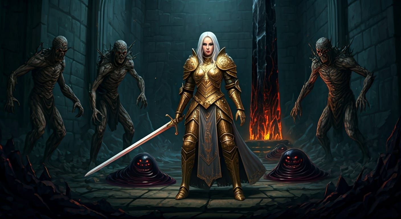 Paladin's Stand: Fantasy Battle in Mystical Temple