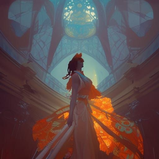 Hyperdetailed Beauty in Art Nouveau Style
