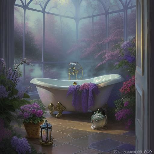 Ethereal Glass Teapot Bathroom Fantasy