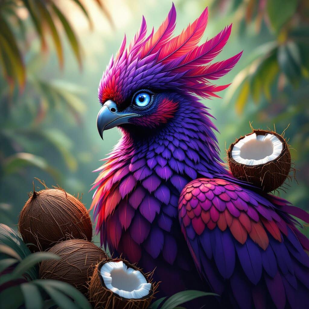 Fantasy Phoenix in Detailed Matte Painting Style