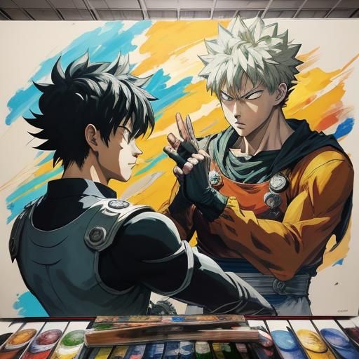 One punch man vs Goku


, acrylic painting, trending on pixiv fanbox, palette knife and brush strokes, style of makoto s...