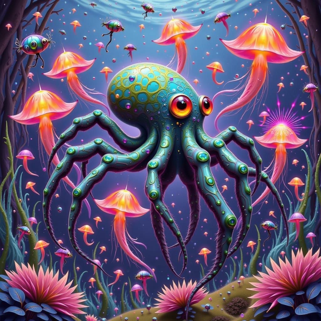 Surreal Underwater Garden of Mr. Squishy Toes, the Octopus-S...